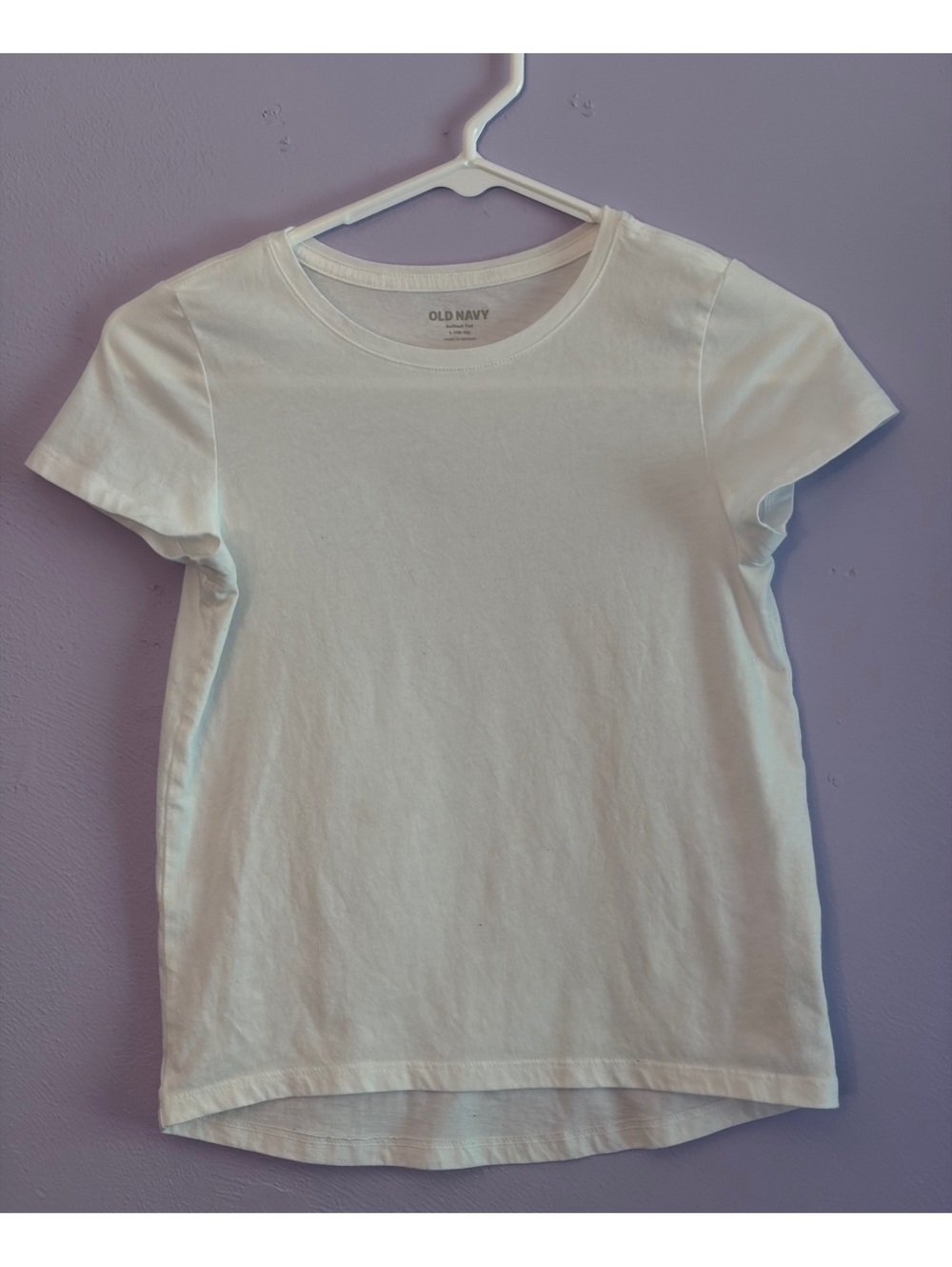 Old Navy Softest Tee White T-Shirt Size L (10-12) Girls Basics